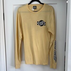 Santa Cruz Skateboards Men's Yellow Long Sleeve Shirt